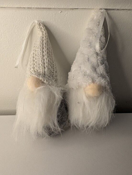 Other - Set of 2 Cozy Knit and Faux Fur Scandinavian Gnome Holiday Ornaments